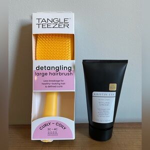 Tangled teaser & Kristin Ess ultra light styling cream hair care bundle